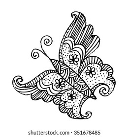 Butterfly. Hand Drawn Doodle