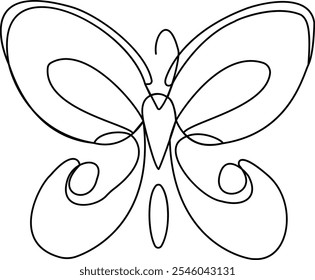 Butterfly Hand Drawn Line Art