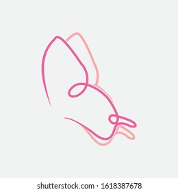 butterfly hand drawn logo, spa beauty logo design concept template