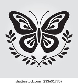 butterfly hand drawn logo vector, spa beauty and fashionable logo design concept template