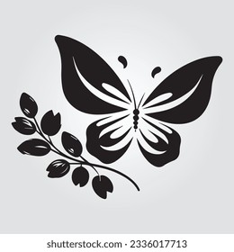 butterfly hand drawn logo vector, spa beauty and fashionable logo design concept template