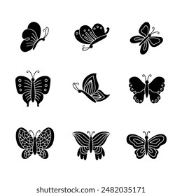 Butterfly hand drawn solid icon vector illustration