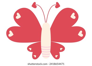 Butterfly Hand Drawn Valentine Day Sticker