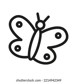Mariposa. Ilustración vectorial dibujada a mano.