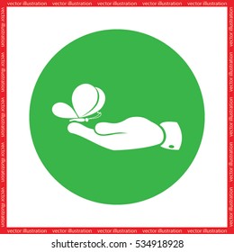 butterfly, hand icon vector illustration eps10.