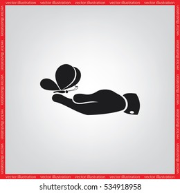 butterfly, hand icon vector illustration eps10.