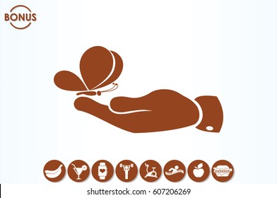 butterfly, hand icon vector illustration eps10.