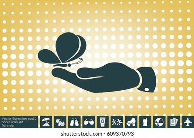butterfly, hand icon vector illustration eps10.
