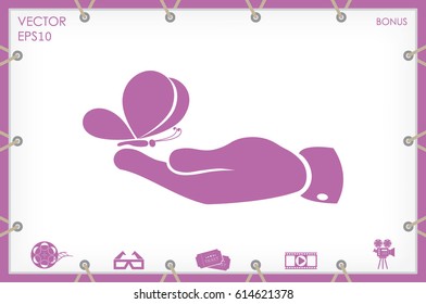 butterfly, hand icon vector illustration eps10.