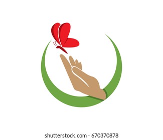 Butterfly In Hand Logo
