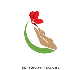 Butterfly In Hand Logo