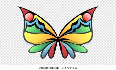 Butterfly has beautiful patterns vector symbol isolated on a transparent background , illustration Vector EPS 10