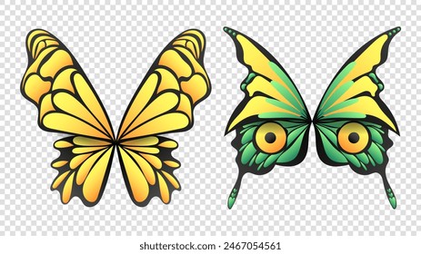 Butterfly has beautiful patterns vector symbol isolated on a transparent background , illustration Vector EPS 10