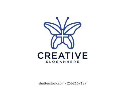 butterfly health element logo design