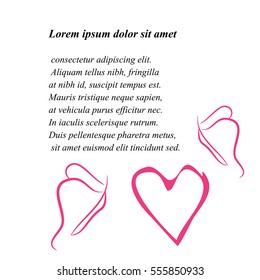 Butterfly and heart abstract. vector illustration