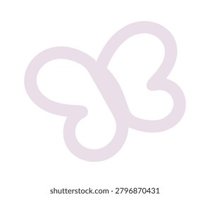 Butterfly Heart Loop Outline Line Art