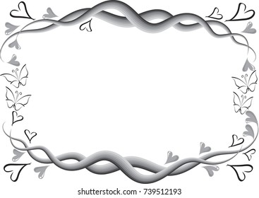butterfly and heart shape border