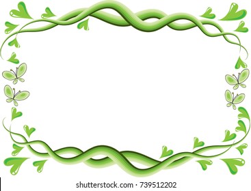 butterfly and heart shape border