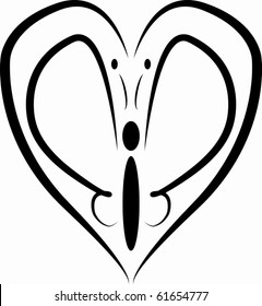 Butterfly Heart Stencil