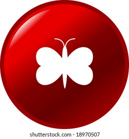 butterfly with heart wings button
