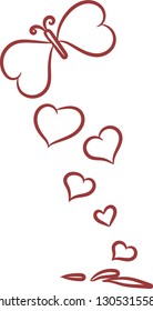 butterfly from hearts