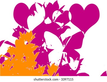 butterfly and hearts
