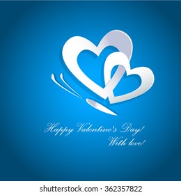 Butterfly of hearts. Happy Valentine's Day. Vector