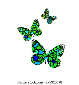 Butterfly Hearts. Vector