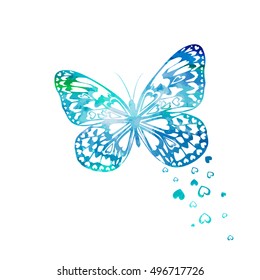 butterfly with hearts. Vector