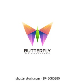 Butterfly helmet Colorful Logo Illustration Vector Design