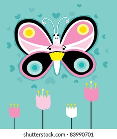 butterfly holding cupcake