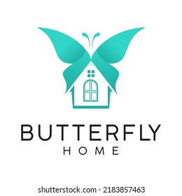 Butterfly Home Vector Logo Template