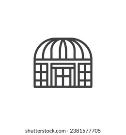 Butterfly House line icon. linear style sign for mobile concept and web design. Butterfly garden building outline vector icon. Symbol, logo illustration. Vector graphics