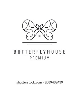 Butterfly House logo linear style icon on white backround