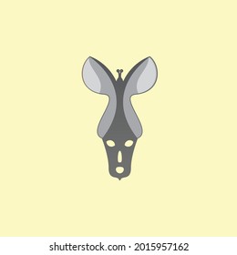 Mariposa y logotipo humano, ilustración a color plano de la mariposa y de las masas humanas