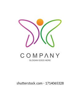 
Butterfly with human shape logo