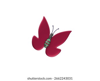  Schmetterling-Symbol 3D-Illustration rendern