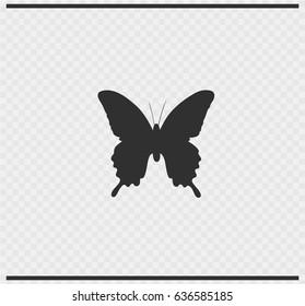 butterfly icon black color on transparent background