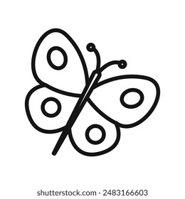 Butterfly icon Black line art vector