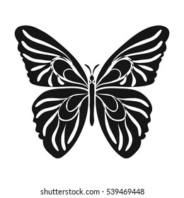 Butterfly icon in black style isolated on white background. Insects symbol stock vector illustration.