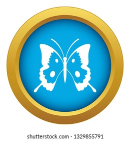 Butterfly icon blue vector isolated on white background for any design