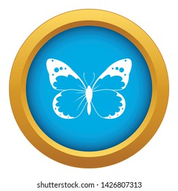 Butterfly icon blue vector isolated on white background for any design