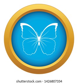 Butterfly icon blue vector isolated on white background for any design
