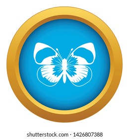 Butterfly icon blue vector isolated on white background for any design