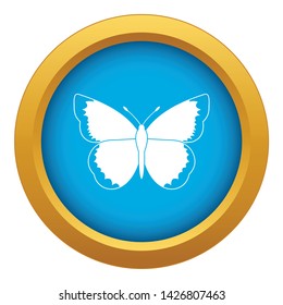 Butterfly icon blue vector isolated on white background for any design