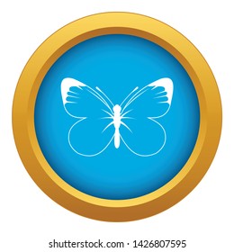 Butterfly icon blue vector isolated on white background for any design