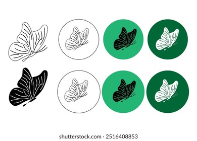 butterfly icon button, vector, sign, symbol, logo, illustration, editable stroke, flat design style isolated on white linear pictogram
