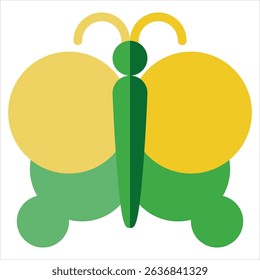 Butterfly icon in color fill. Flat Style. Isolated on White Background