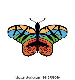Icono de mariposa. Diseño de colores. Ilustración vectorial EPS 10.