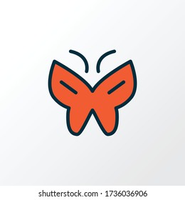 Butterfly icon colored line symbol. Premium quality isolated moth element in trendy style.